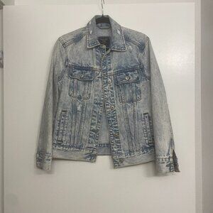 Abercrombie Distressed Light Denim Trucker Jacket - XS